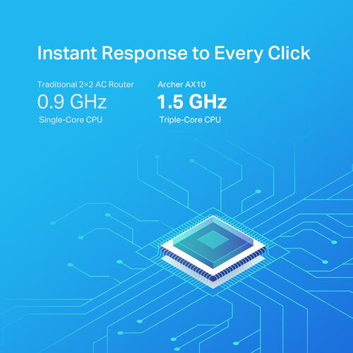 Router TP-Link Gigabit Ethernet de Banda Dual AX1500 Archer AX10 para Gaming Wi-Fi 6, Inalámbrico, 1500 Mbit/s, 5x RJ-45, 2.4/5GHz, con 4 Antenas Externa