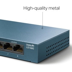 Switch TP-Link Gigabit Ethernet LS108G, 8 Puertos 10/100/1000Mbps, 11.9 Mpps, 4000 Entradas - No Administrable
