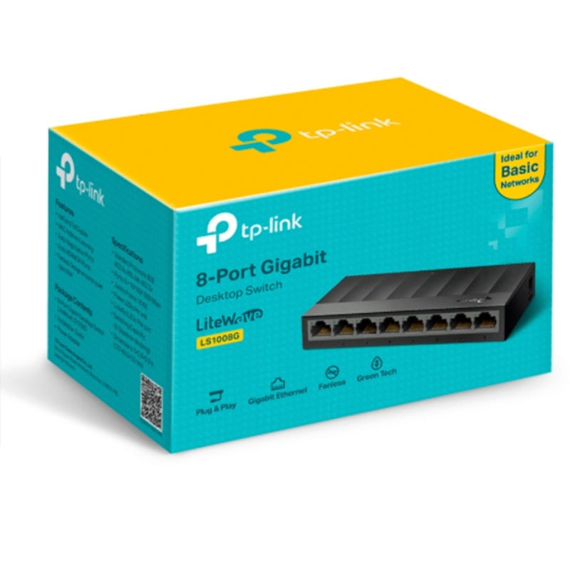 Switch TP-Link Gigabit Ethernet LS1008G, 8 Puertos 10/100/1000Mbps, 16 Gbit/s, 4000 Entradas - No Administrable