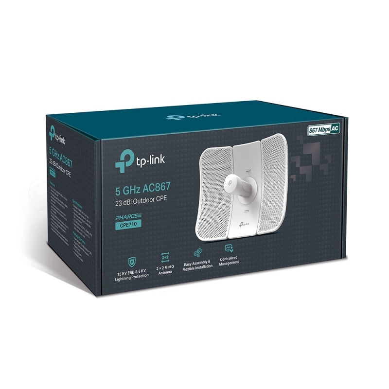 Access Point TP-Link CPE710, 867 Mbit/s, 1x RJ-45, 5GHz, Antena Integrada de 23dBi