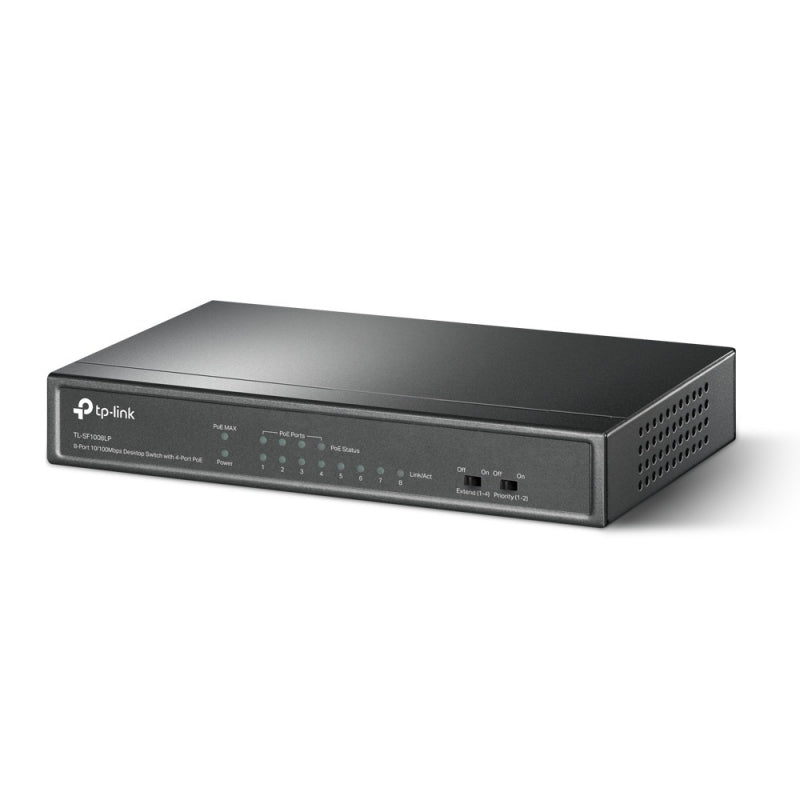 Switch TP-Link Fast Ethernet TL-SF1008LP, 8 Puertos 10/100Mbps (4x PoE), 1.6 Gbit/s, 2000 Entradas - No Administrable