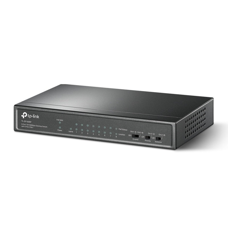 Switch TP-Link Fast Ethernet TL-SF1009P, 9 Puertos 10/100Mbps (8x PoE+), 1.8 Gbit/s, 2.000 Entradas - No Administrable