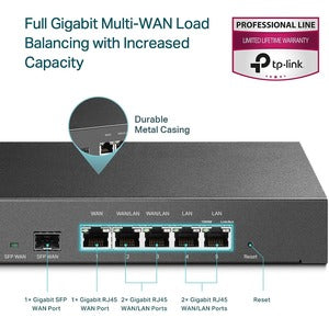 Router TP-Link Gigabit Ethernet Firewall ER7206 VPN Omada, Alámbrico, 1000 Mbit/s, 5x RJ-45