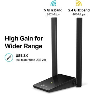 TP-Link Adaptador de Red USB Archer T4U Plus, Inalámbrico, WLAN, 1300Mbit/s, 2.4/5GHz
