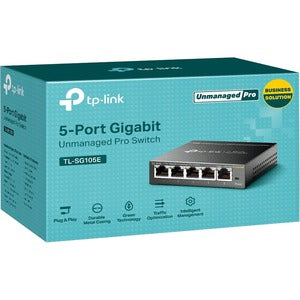 Switch TP-Link Gigabit Ethernet TL-SG105E, 5 Puertos 10/100/1000 Mbps, 2000 Entradas - No Administrable