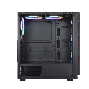 Gabinete Xzeal XZ120, Midi-Tower, ATX/Micro-ATX/Mini-ITX, USB 2.0/3.0, sin Fuente, 3 Ventiladores Instalados, Negro