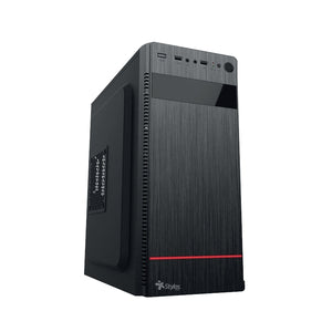 Gabinete Stylos Modelo 1, Midi-Tower, ATX/Micro-ATX/Mini-ITX, USB 3.0, con Fuente de 500W, sin Ventiladores Instalados, Negro