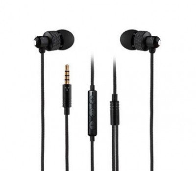 Vorago Audífonos Intrauriculares con Micrófono EP-304, Alámbrico, 3.5mm, Negro