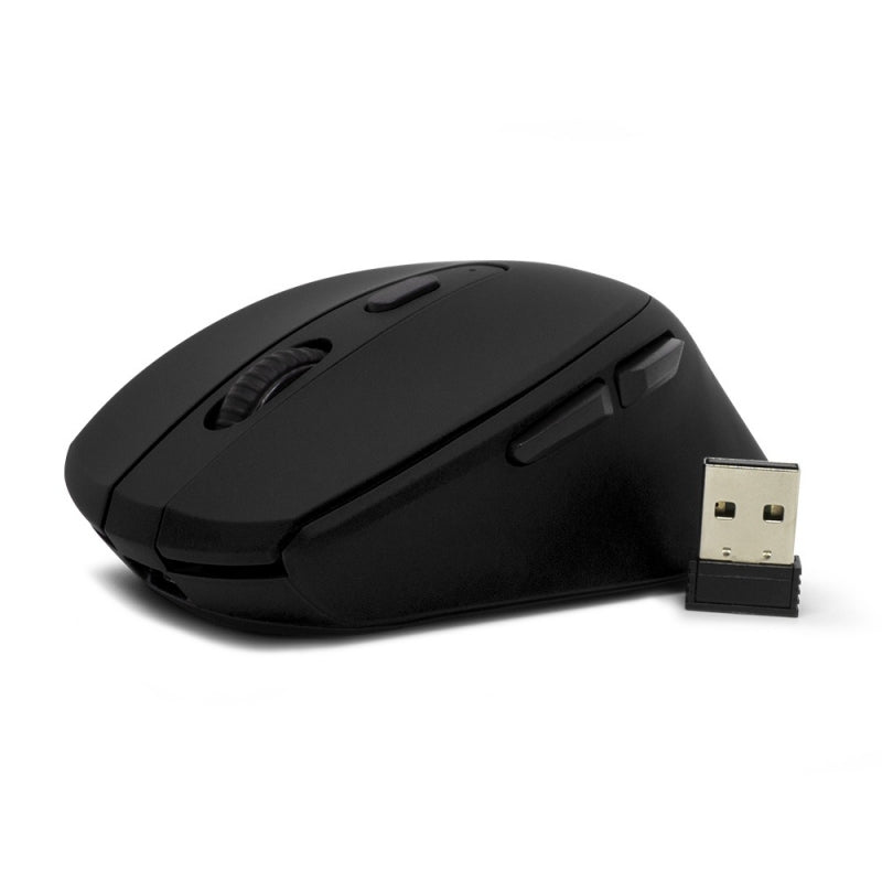 Mouse Ergonómico Vorago MO-306, Inalámbrico, Óptico, 2.400DPI, RF Inalámbrico, Negro