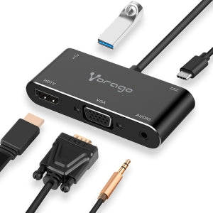 CONVERTIDOR VORAGO 5EN1 ADP-350 USB TIPO C A HDMI,VGA,USB 3.0,JACK 3.5MM,PD