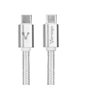 CABLE VORAGO CAB-124 USB TIPO C-USB TIPO C 1 MTR CARGA RAPIDA BLANCO
