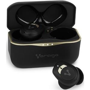 Vorago Audífonos Intrauriculares con Micrófono ESB-600-ANC, Inalámbrico, Bluetooth, Negro/Amarilllo