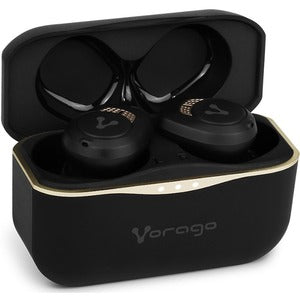 Vorago Audífonos Intrauriculares con Micrófono ESB-600-ANC, Inalámbrico, Bluetooth, Negro/Amarilllo