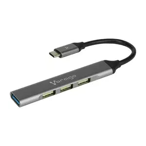Vorago Hub USB C - 3x USB 2.0, 1x USB 3.0, Plata
