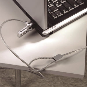 BRobotix Candado de Combinación para Laptop 128899, 1.3 Metros, Acero Inoxidable