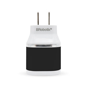 BRobotix Cargador USB de Pared, 5V, 2A, 2 puertos, color negro, Telefono Celular - USB Version 2.0