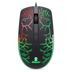 Mouse Gamer BRobotix Óptico Storm RGB, Alámbrico, USB-A, 1600DPI, Negro