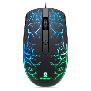 Mouse Gamer BRobotix Óptico Storm RGB, Alámbrico, USB-A, 1600DPI, Negro