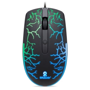 Mouse Gamer BRobotix Óptico Storm RGB, Alámbrico, USB-A, 1600DPI, Negro