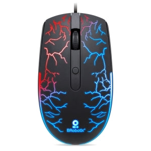 Mouse Gamer BRobotix Óptico Storm RGB, Alámbrico, USB-A, 1600DPI, Negro