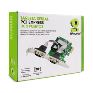 Brobotix Tarjeta PCI Express Serial DB9, 2 Puertos x RS-232