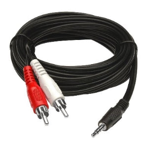 BRobotix Cable 2x RCA Macho - 3.5mm Macho, 1.8 Metros, Negro