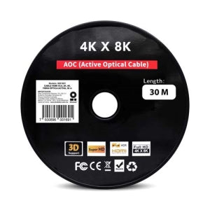 BRobotix Cable HDMI de Alta Velocidad HDMI 2.0 Macho - HDMI 2.0 Macho, 4K, 60Hz, 30 Metros, Negro