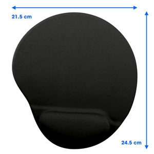 Mousepad Gamer BRobotix con Descansa Muñecas de Gel, 20x23cm, Grosor 20mm, Negro