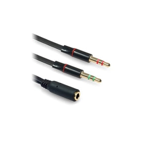 BRobotix Adaptador de Audio 2x 3.5mm Macho - 3.5mm Hembra, Negro