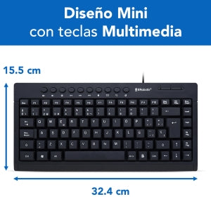 Teclado BRobotix 963067, Alámbrico, USB, Negro (Español)