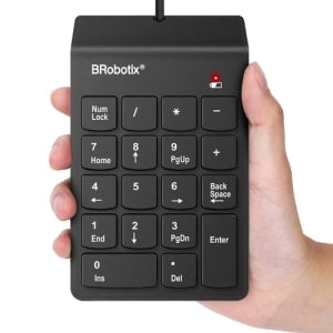 BRobotix Teclado Numérico 963234, Alámbrico, USB, Negro