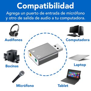 Brobotix Adaptador de Audio USB - 2x 3.5mm, Gris