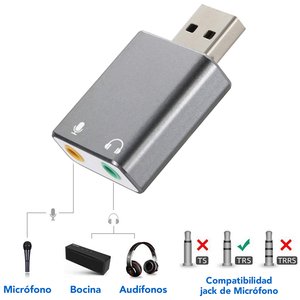 Brobotix Adaptador de Audio USB - 2x 3.5mm, Gris