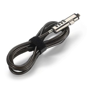 BRobotix Candado de Combinación para Laptops 263601, Wedge,1.8 Metros, Negro/Plata