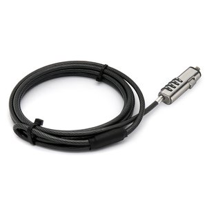 BRobotix Candado de Combinación para Laptops 263601, Wedge,1.8 Metros, Negro/Plata