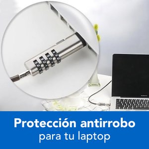 BRobotix Candado de Combinación para Laptops 263601, Wedge,1.8 Metros, Negro/Plata
