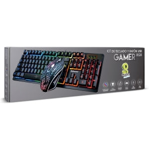 Kit de Teclado y Mouse BRobotix 458977, Alámbrico, USB, Negro