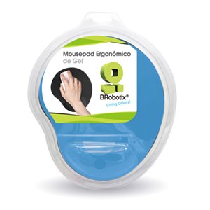 Mousepad Gamer Manhattan BRobotix con Descansa Muñecas de Gel, 20x23cm, Grosor 20mm, Turquesa