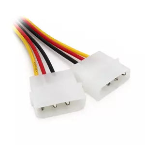 BRobotix Cable de Poder PCI-E (6-pin) Macho - 2 x Molex (4-pin) Macho, 18cm