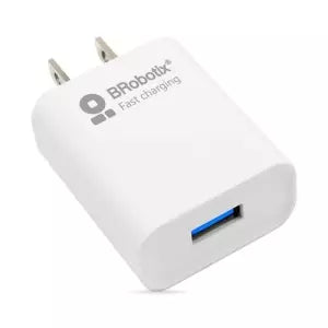BRobotix Cargador de Pared 6001349, 5V, 1x USB-A, Blanco ? incluye Cable USB A - Lightning