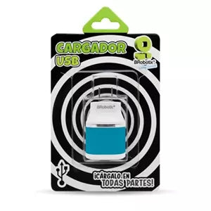 BRobotix Cargador USB 161264A, 2x USB 2.0, Azul
