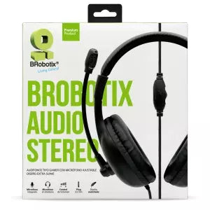 BRobotix Audífonos Gamer 963012, Alámbrico, 1.5 Metros, 3.5mm, Negro
