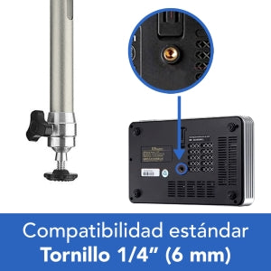 BRobotix Soporte de Pared/Techo para Proyector Mini 963838, hasta 5kg, Gris