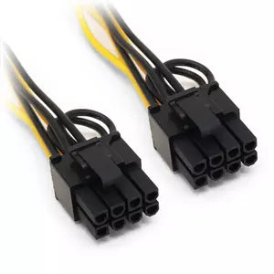 BRobotix Cable de Poder PCI-E (6-pin) Hembra - 2 x PCI-E (8-pin) Macho, 20cm