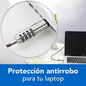 BRobotix Candado de Combinación para Laptops 6000298, Nano, 1.8 Metros, Negro