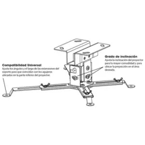 BRobotix Soporte de Techo para Proyector 6000663, hasta 10kg, Blanco