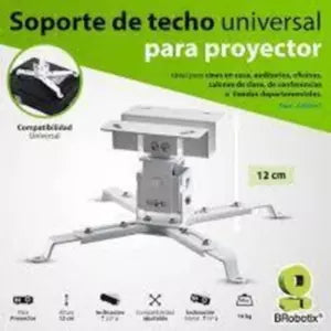 BRobotix Soporte de Techo para Proyector 6000663, hasta 10kg, Blanco
