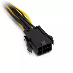 BRobotix Cable de Poder 8-pin - 6-pin, 16cm, Negro/Amarillo