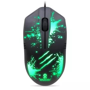 Mouse Gamer BRobotix Óptico Xplosion RGB, Alámbrico, USB, 1500DPI, Negro
