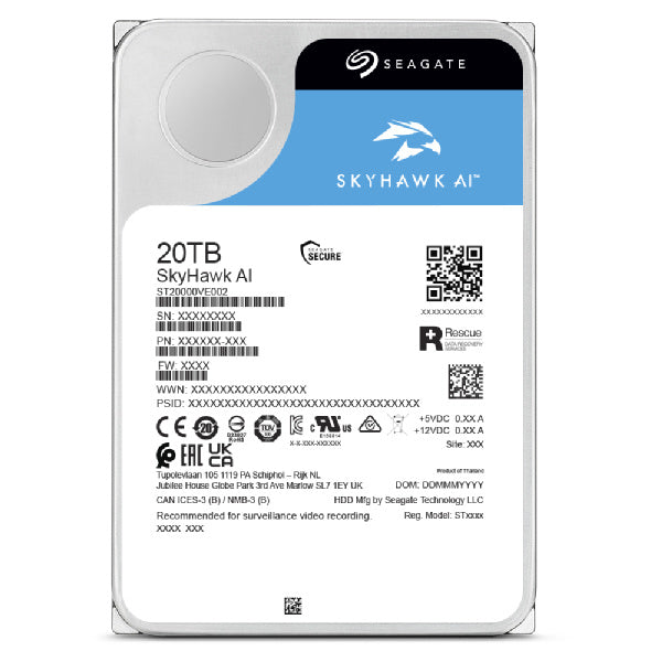 Disco Duro para Videovigilancia Seagate ST20000VE002 3.5